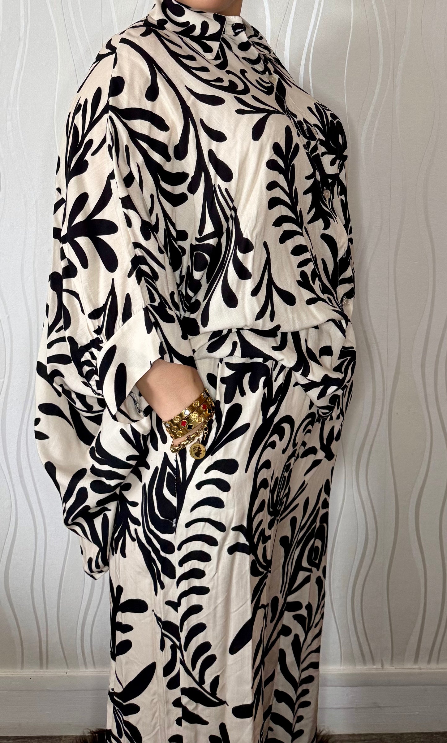 Ensemble Fleuris Noir et Blanc