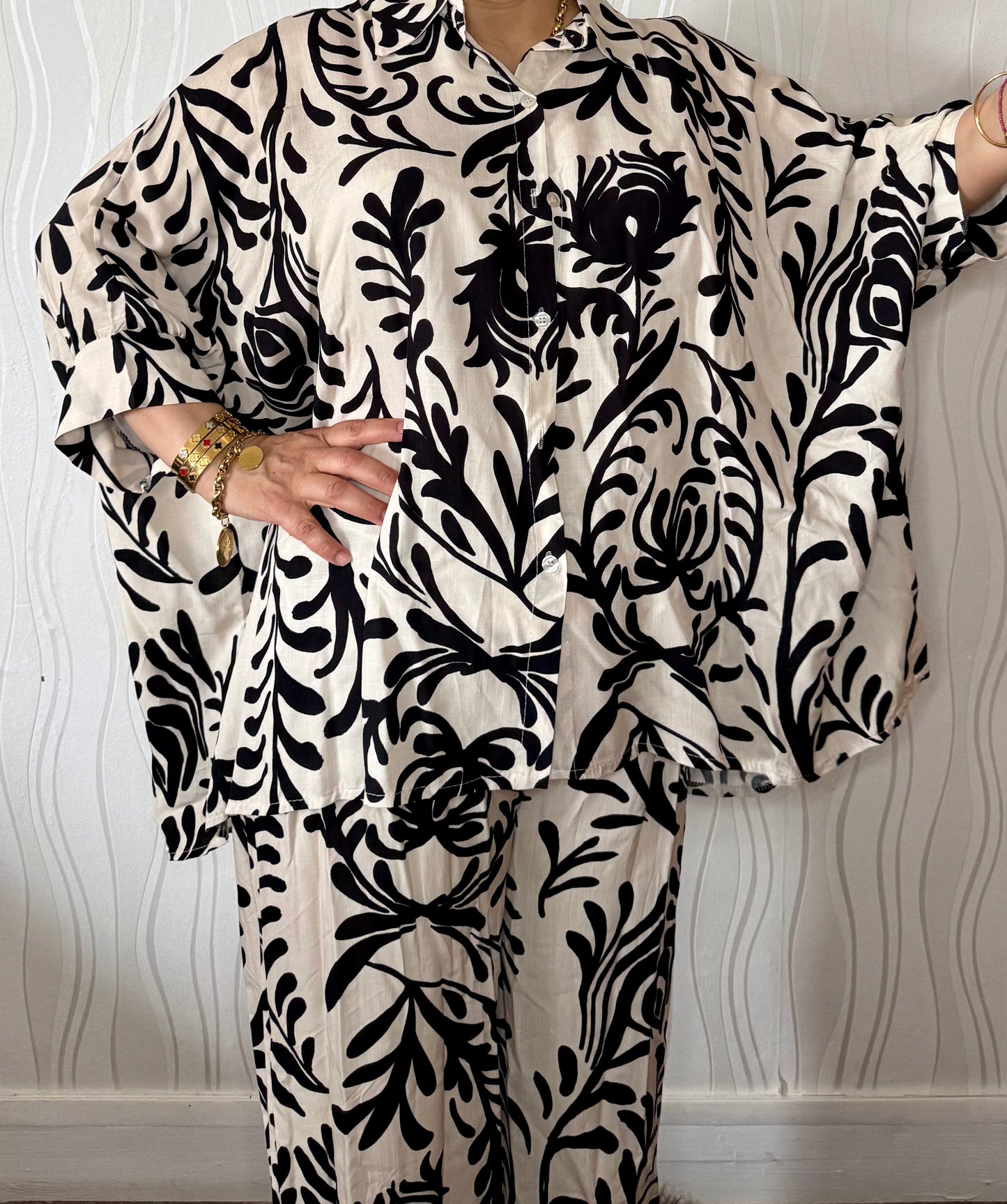 Ensemble Fleuris Noir et Blanc